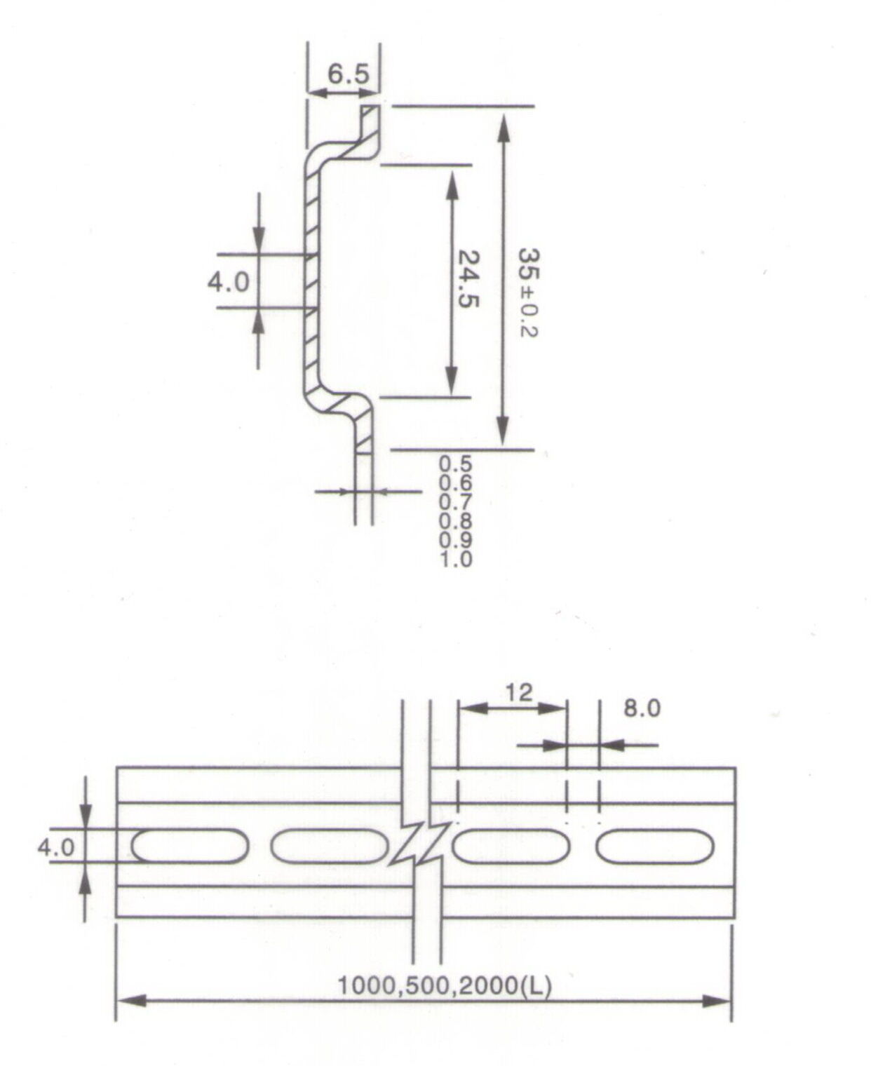 3PCS Din Rail Slotted Steel 0.8mm thickness 80mm Length 35mm width 1.38"x3.15"