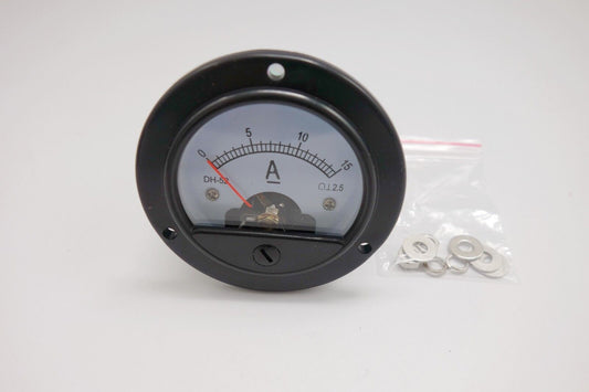 DC 0-15A Round Analog Ammeter Panel Current Dia. 66.4mm DH52 direct connect