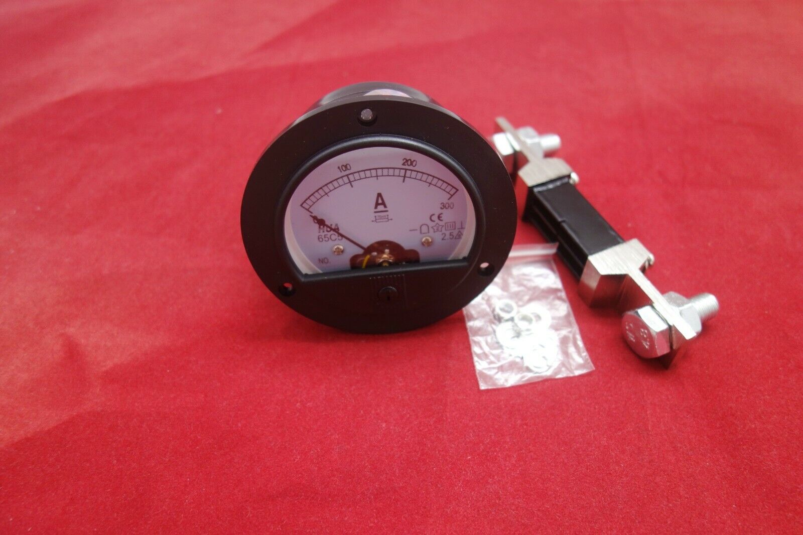 DC 300A Round Analog Ammeter Panel AMP Current Meter Dia. 90mm with shunt
