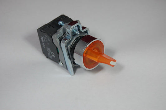 22mm ILLUMINATED Select switch 2 Position Fits Orange XB4BK125M5 220V Maintained