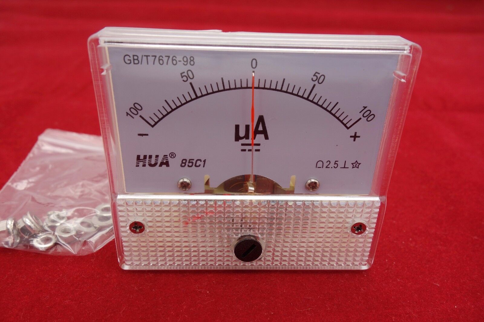 DC Minus Zero Plus -100uA-+100uA Analog 85C1 Analogue Ammeter AMP Panel meter