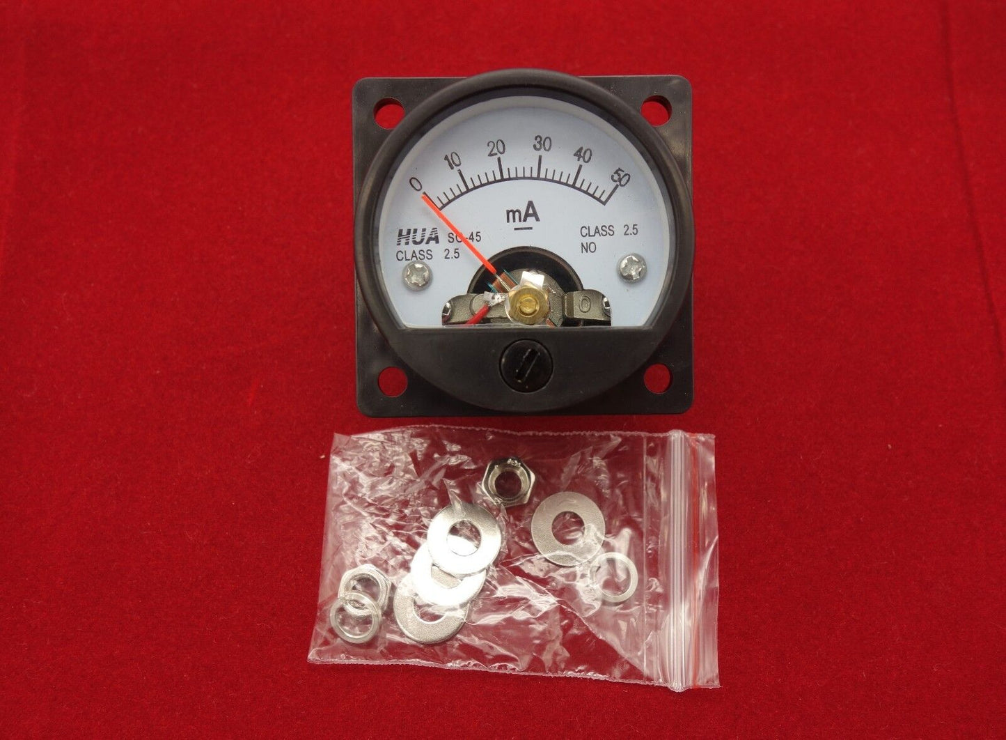 1PC DC 0-50MA Analog Ammeter Panel AMP Current Meter SO45 Cutout 45mm