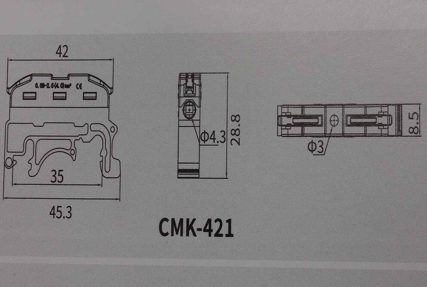 5PCS CMK Terminal block Din RAIL Mounting quick connector 32A 0.08-4MM 1/2/3/4/5