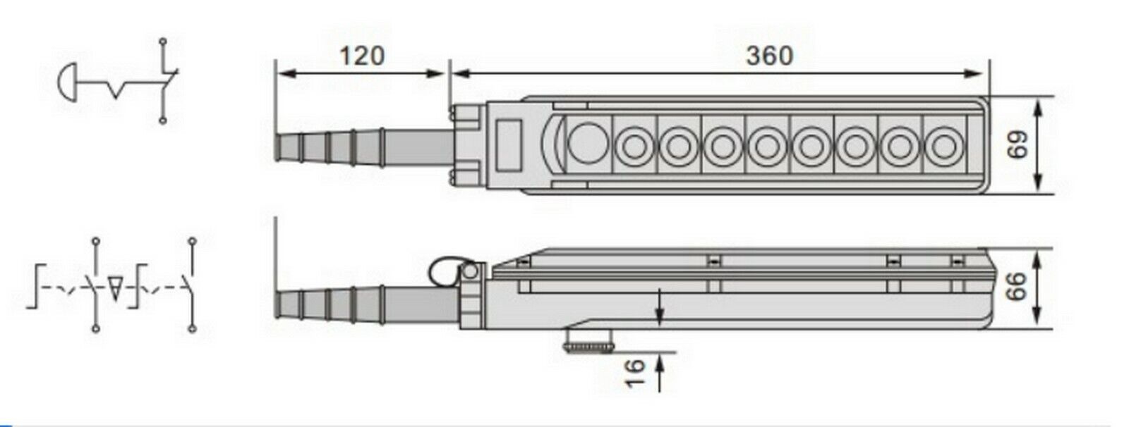  Fits COB-C3 Pendant Control Station One Push Lock revolve Estop, Six On buttons