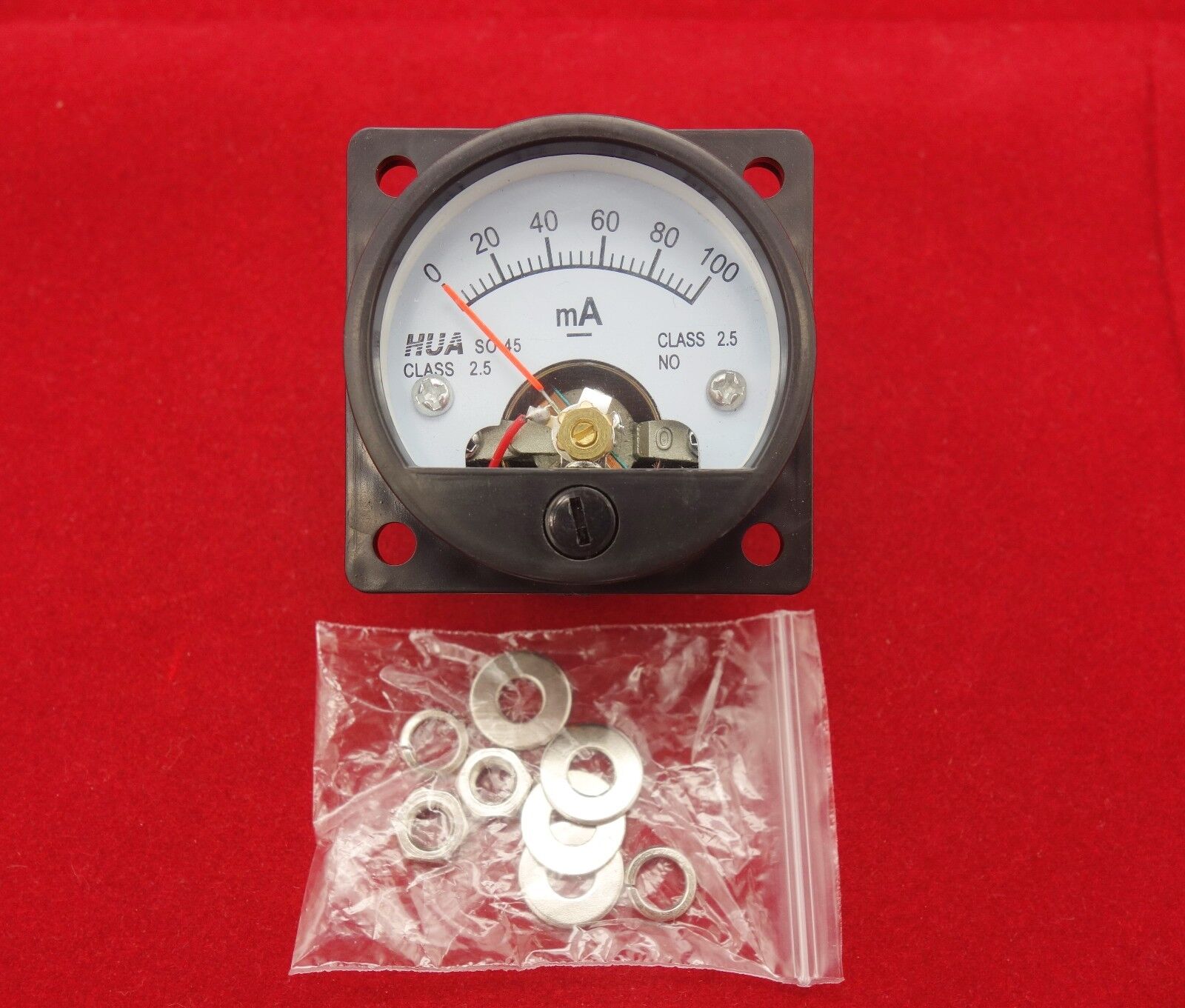 1PC DC 0-100MA Analog Ammeter Panel AMP Current Meter SO45 Cutout 45mm