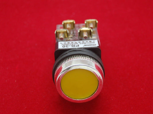 1PC NEW FITS Cutout 30MM Yellow Momentary PUSH BUTTON Switch 1NO/1NC