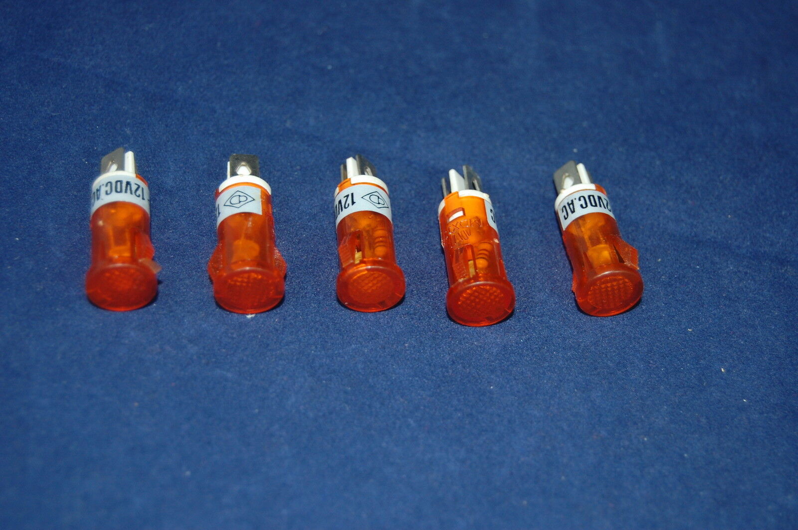 5 Pcs 24V AC/DC 12mm Yellow Panel Mounting plug in LED Pilot Lights