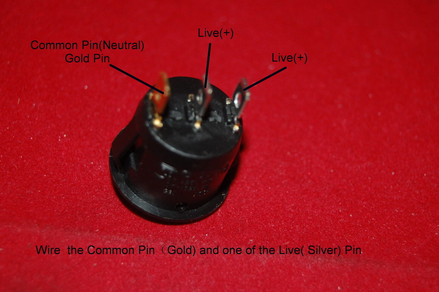 5 Pcs RED Light Illuminated ROUND 2 Position Boat  Rocker Switch 3 Pin 12V AC/DC