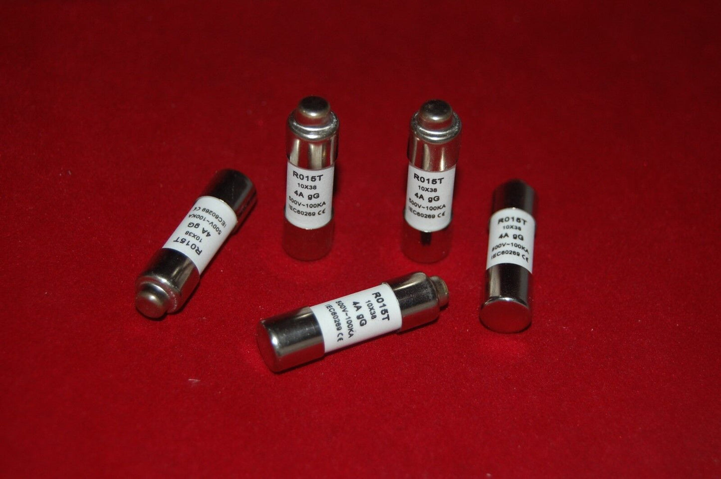 5Pcs ATQR 500V 4A 10 x 38mm Ceramic Cylindrical Fuse Links gG RO15T Time delay