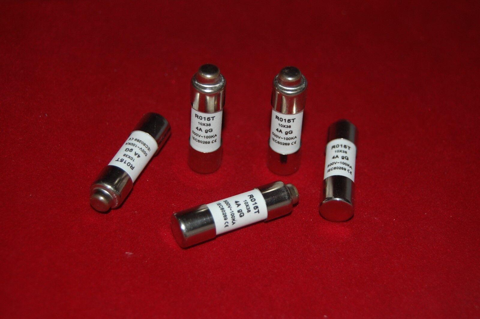 5Pcs ATQR 500V 4A 10 x 38mm Ceramic Cylindrical Fuse Links gG RO15T Time delay