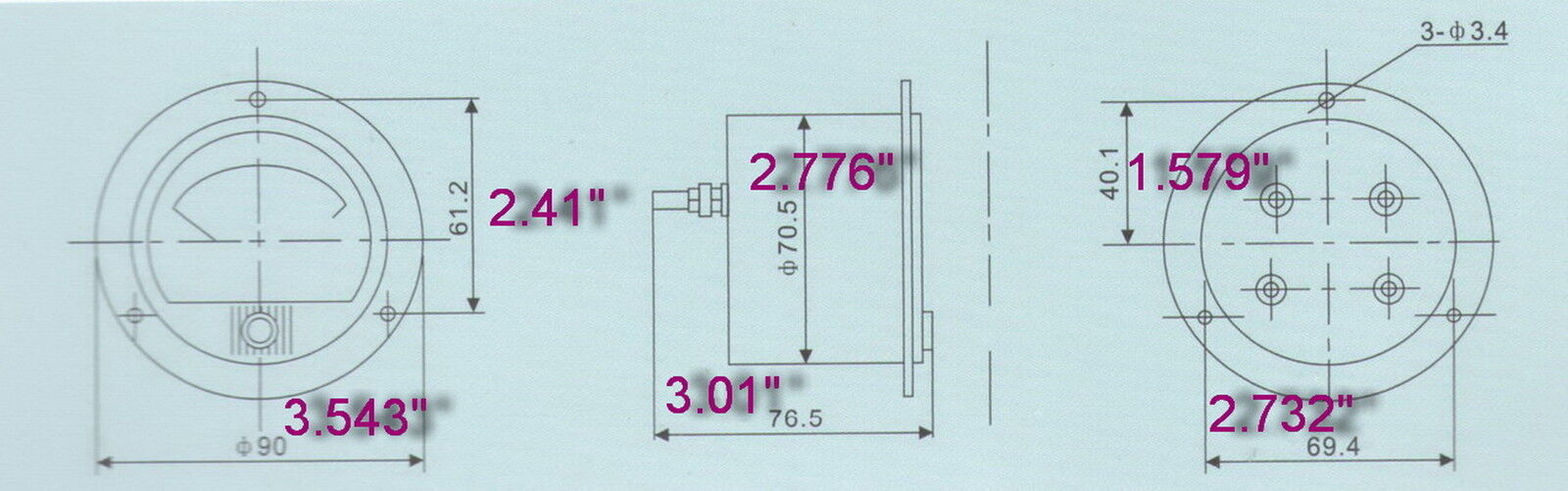 AC 0-100mA ROUND Analog Ammeter Panel AMP Current Meter Dia. 90mm direct Connect