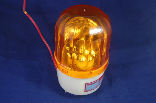 1pc  Bulb Revolving Warning light Φ100mm 90-130RPM Amber 220V AC IP45