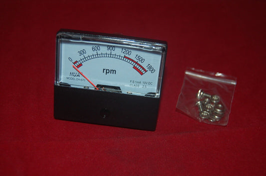1PC 0-1800 Rpm Panel meter Size 60*70mm 10V DC Class 2.5 F.S 1mA
