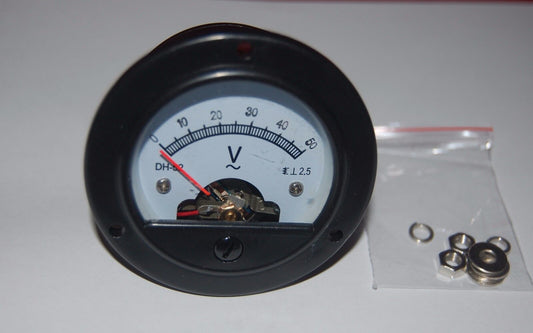 AC 0-50V Round Analog Voltmeter Voltage Panel Meter Dia. 66.4mm DH52