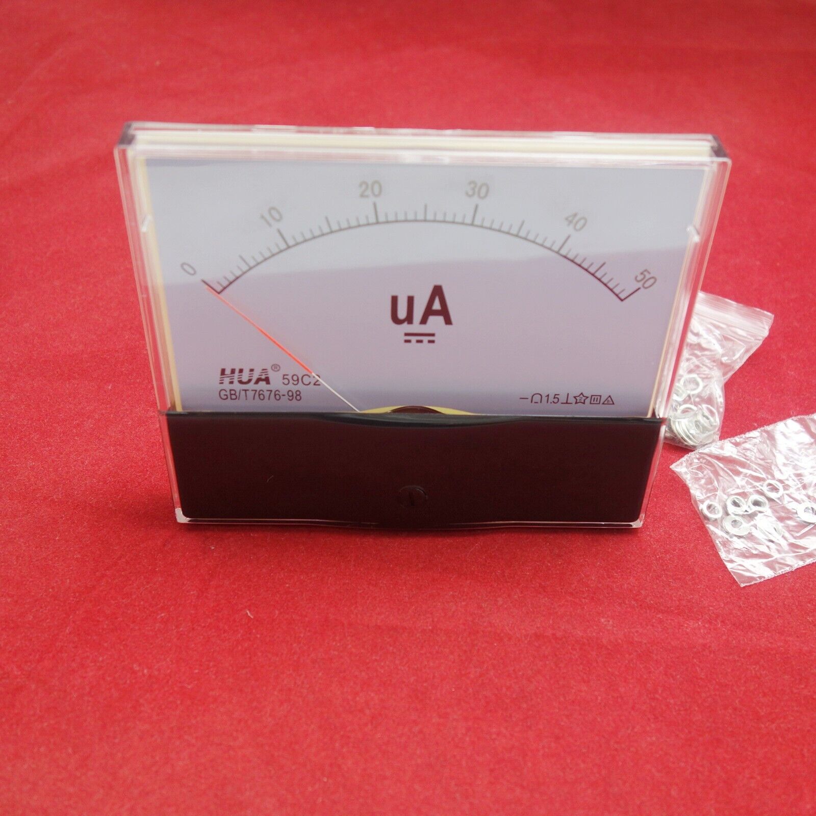 1PC DC 0-50uA Analog Ammeter Panel AMP Current Meter 100x120mm 59C2
