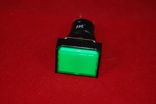 2PCS 16MM Green Rectangle  Momentary PUSH BUTTON ILLUMINATED 6V  5 PINS