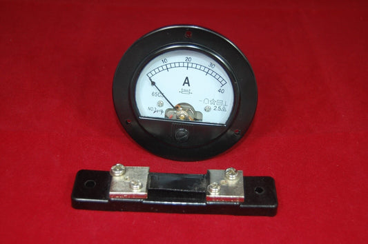 DC 0-40A Round Analog Ammeter Panel AMP Current Meter Dia. 90mm with shunt