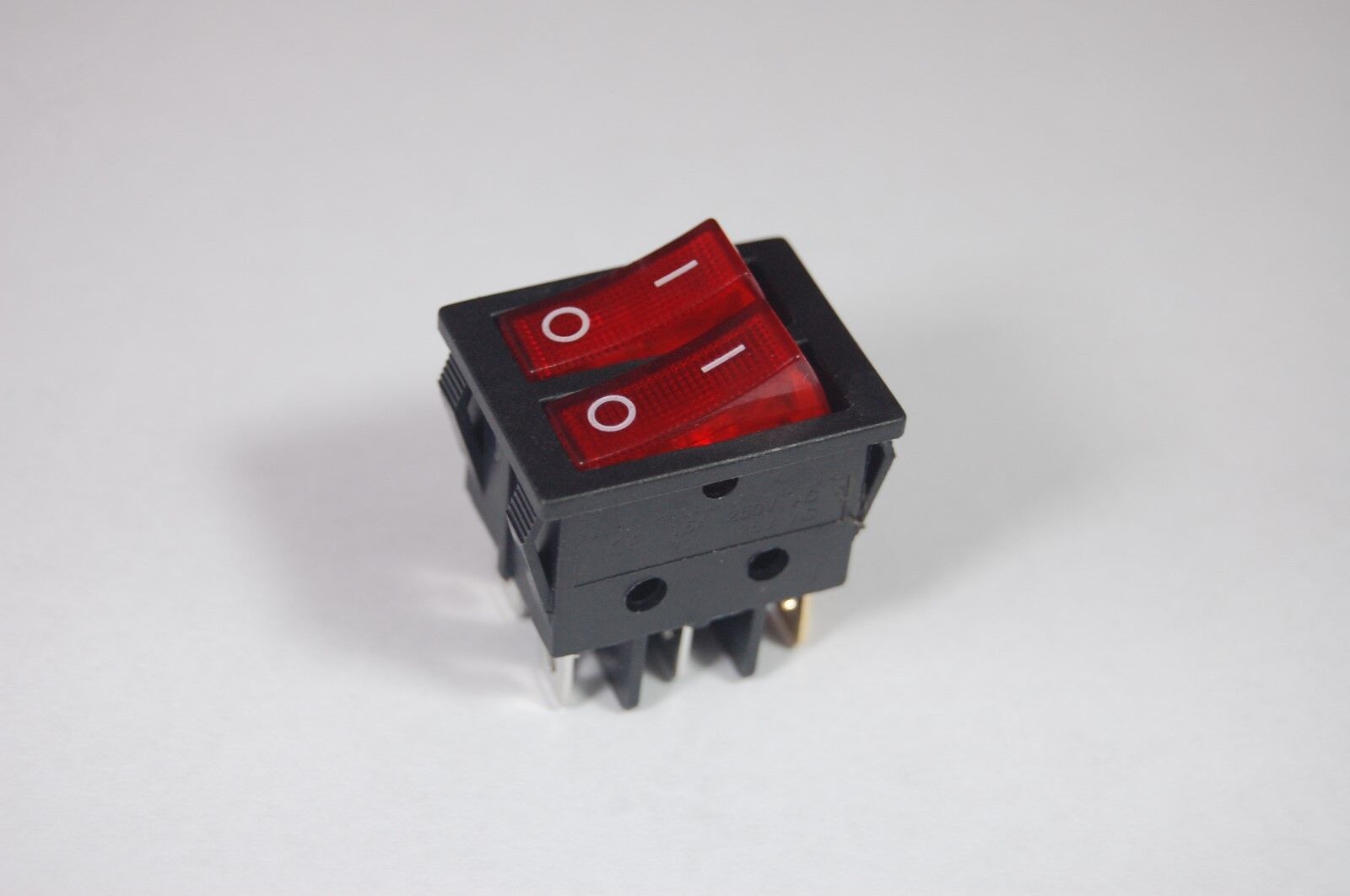 2Pcs Double 2 Position Boat  Rocker Switch 6 Pin RED Light Illuminated 12V AC/DC
