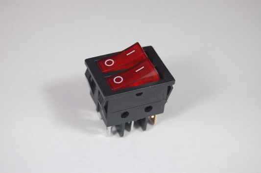 2Pcs Double 2 Position Boat  Rocker Switch 6 Pin RED Light Illuminated 12V AC/DC