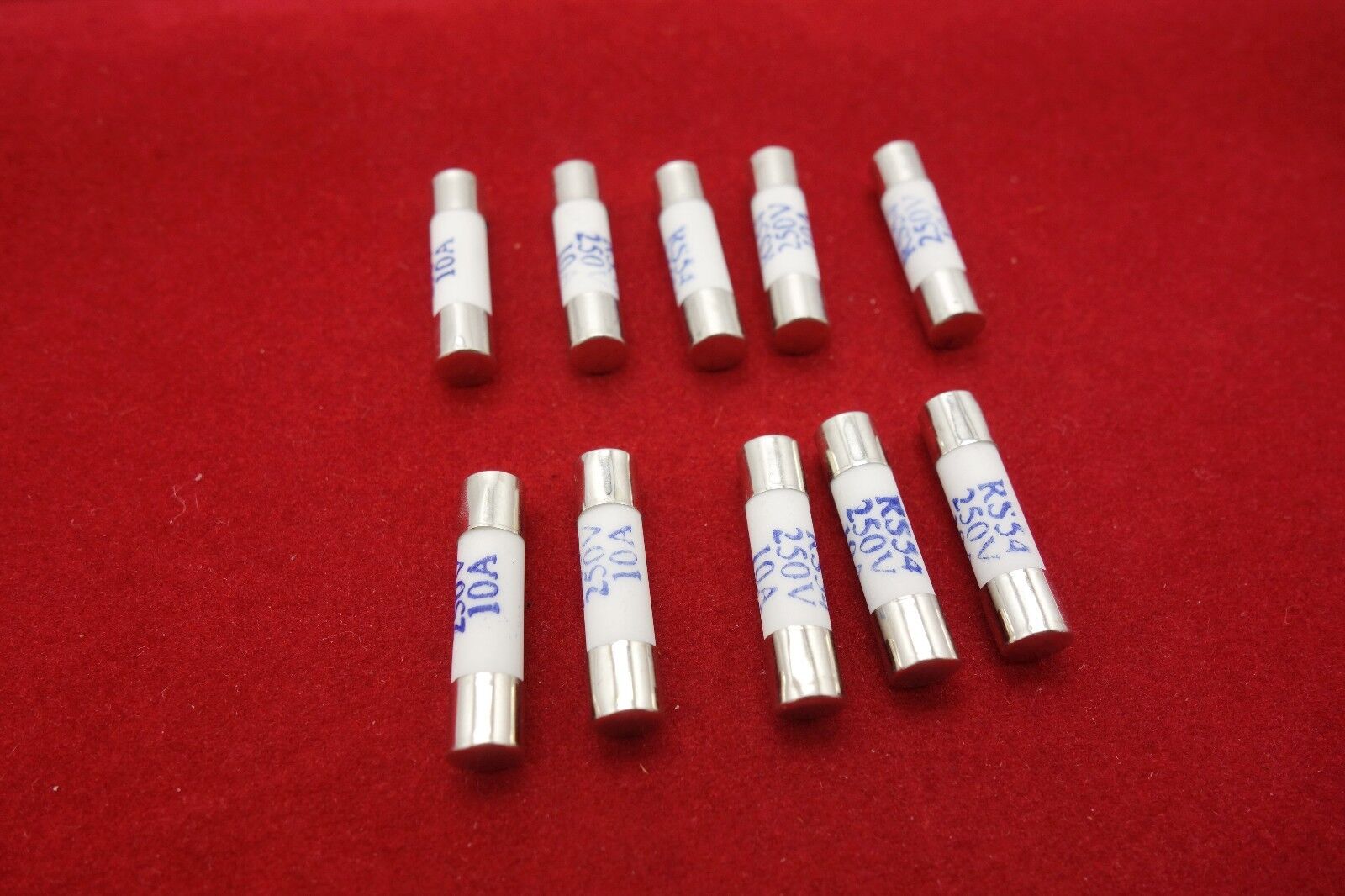 LOT OF 10 Pcs 250V 10A 5 x 20mm Ceramic Cylindrical Fuse Links RS54 aR Fast Blow