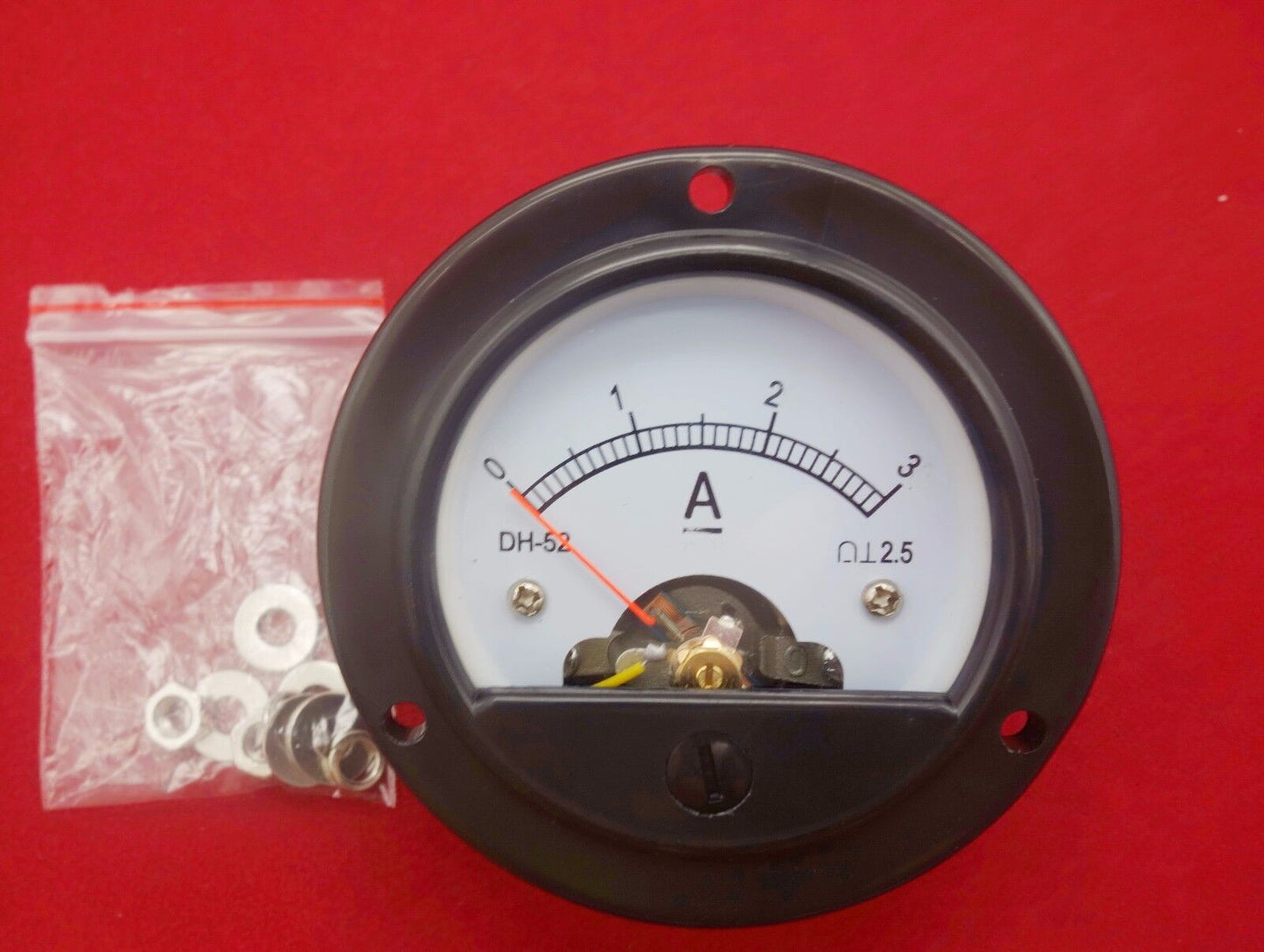 DC 0- 3A Round Analog Ammeter Panel Current Dia. 66.4mm DH52 direct connect