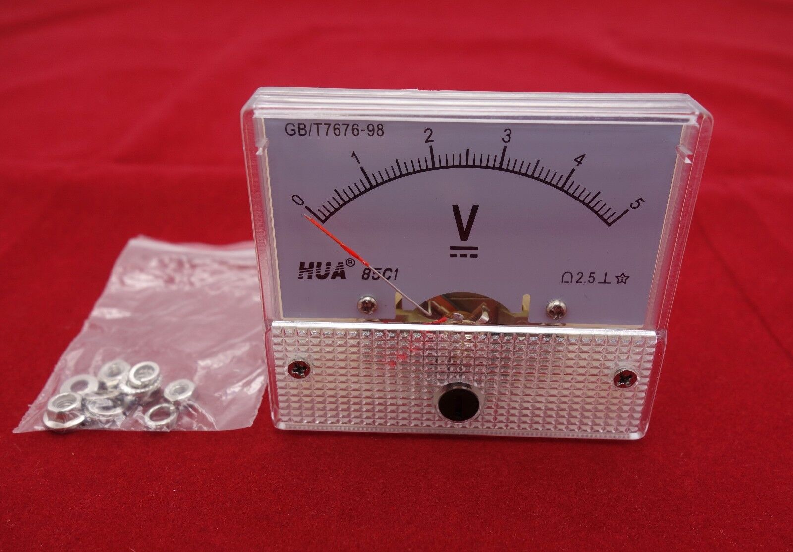 DC 0- 5V Analog 85C1 Voltage Analogue Panel meter 56*64mm Directly connnected