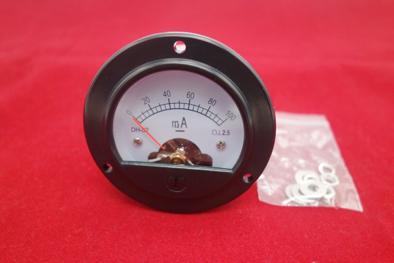 DC 0-100mA Round Analog Ammeter Panel Current Dia. 66.4mm DH52 direct connect