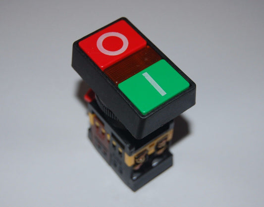 30MM Double head PUSH BUTTON SWITCH with 120V AC LED Light Momentary ON OFF