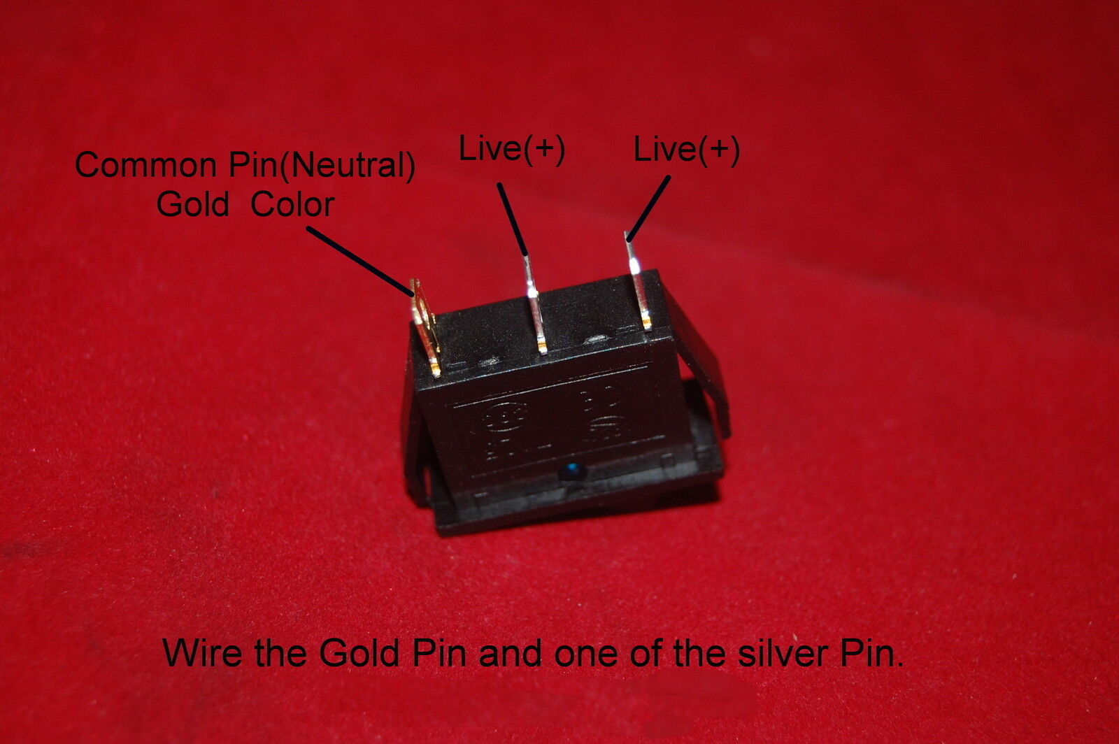 10 Pcs Red Light Illuminated Rectangle2 Position Boat Rocker Switch 3 Pin 220V