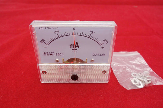 DC Minus Zero Plus -200mA-+200mA Analog 85C1 Analogue Ammeter AMP Panel meter