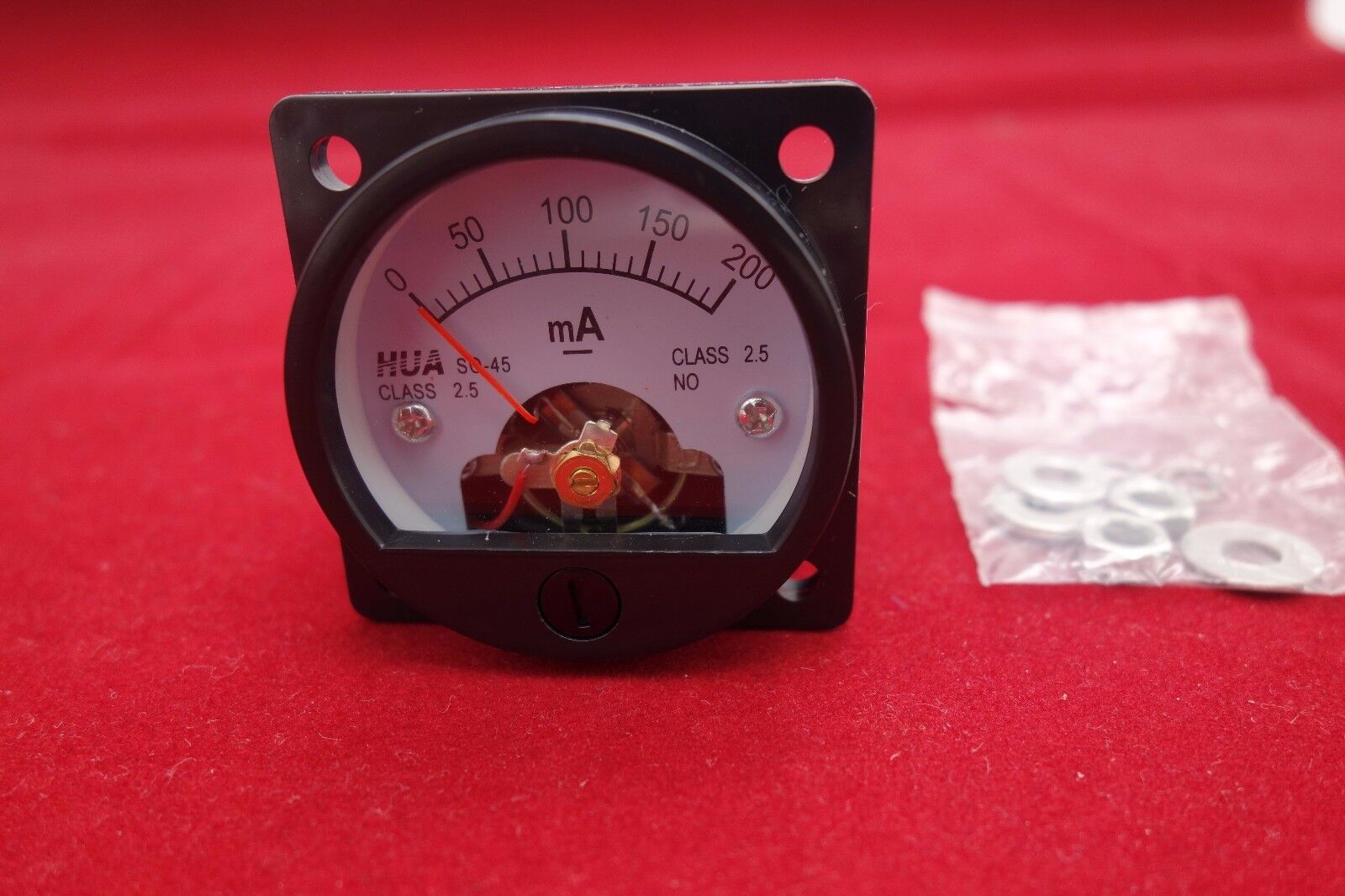 1PC DC 0-200MA Analog Ammeter Panel AMP Current Meter SO45 Cutout 45mm