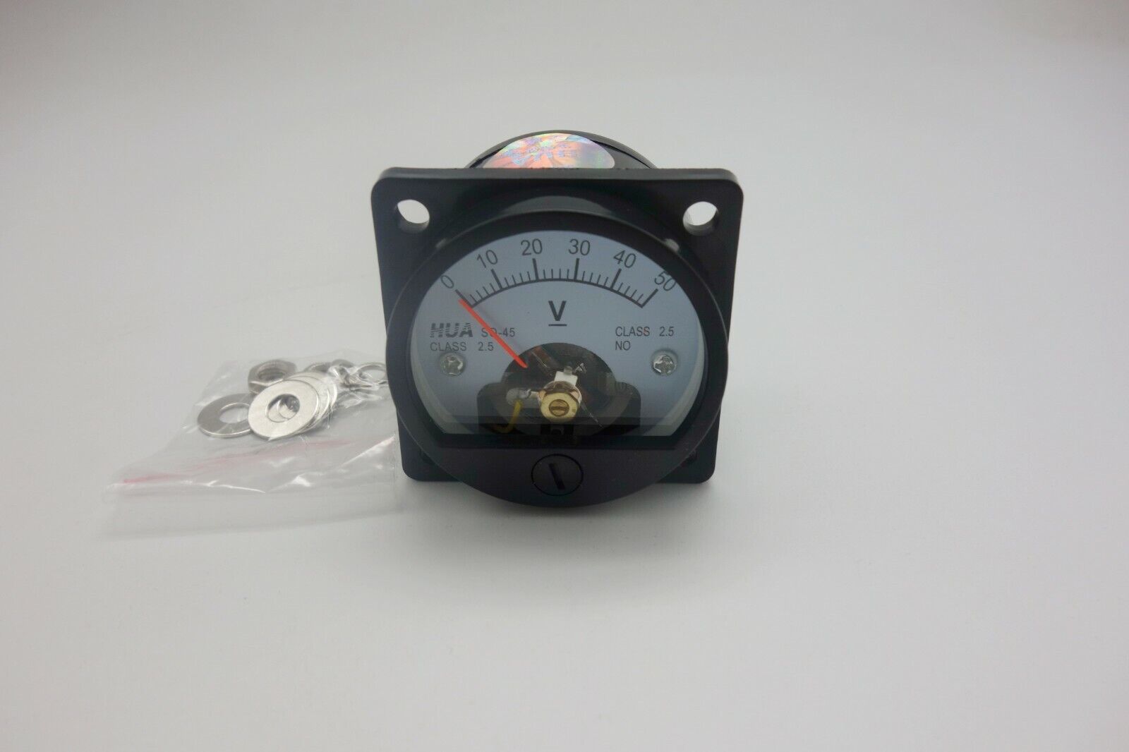 1PC DC 0 - 50V Analog Voltmeter Analogue Voltage panel meter SO45 direct Connect
