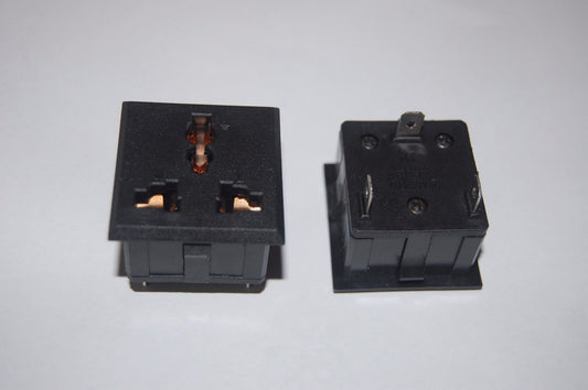 2PCS Black 3 Pin Female AC Power Socket 10A 250V AC High Quality
