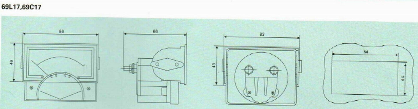 1pc plastic bezel for Analog Panel Meter 69L9 69C9 65X85MM meter mounting kits.