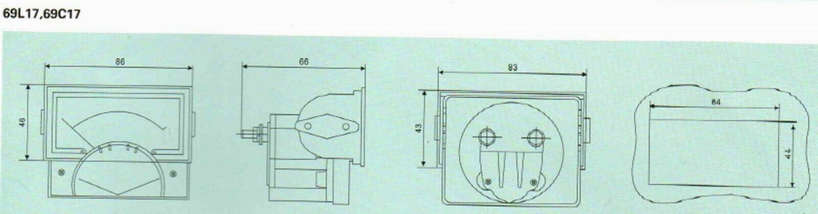1pc plastic bezel for Analog Panel Meter 69L9 69C9 65X85MM meter mounting kits.