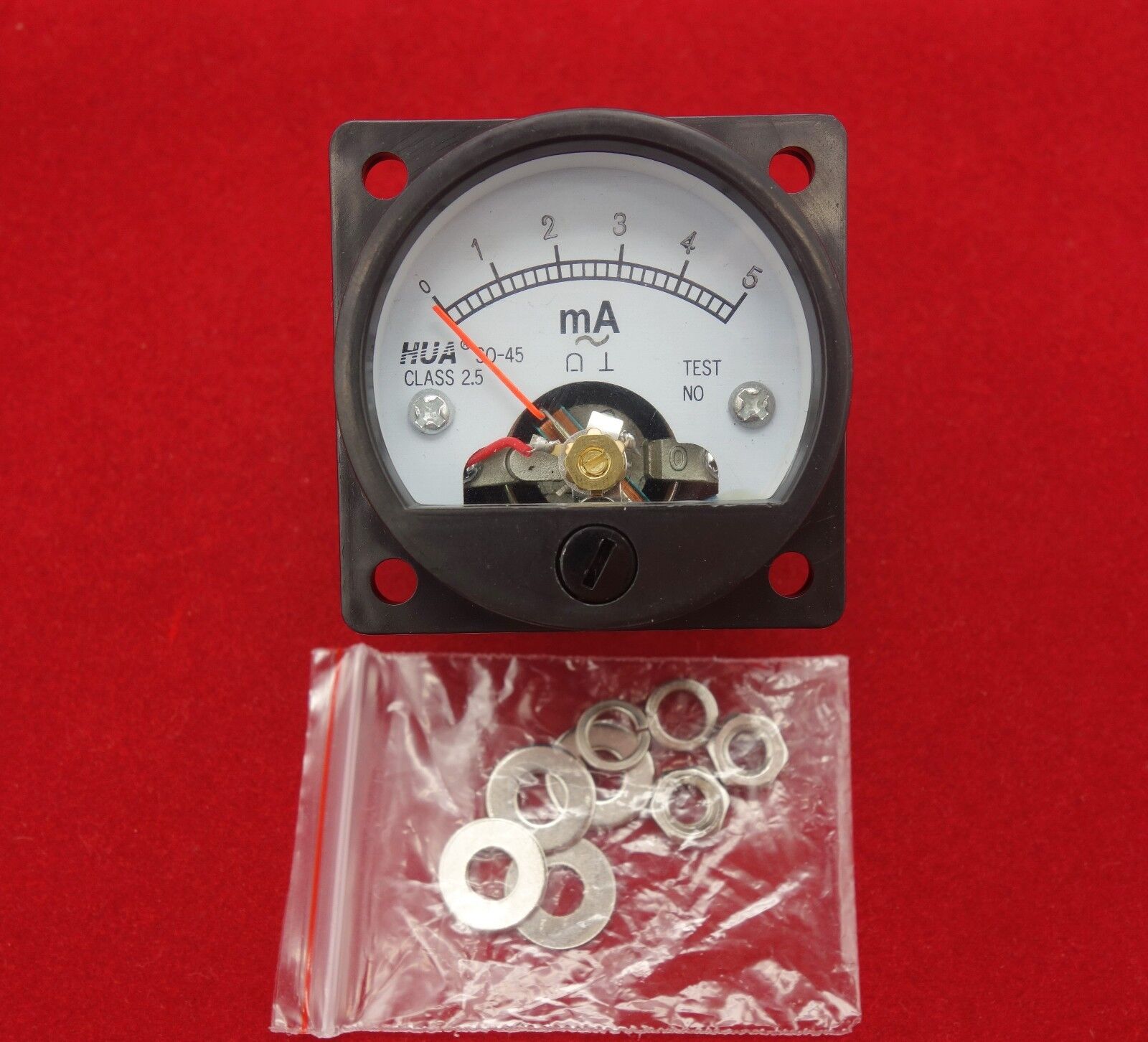 1PC AC 0-5MA Analog Ammeter Panel AMP Current Meter SO45 Cutout 45mm