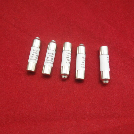 5Pcs ATQR RO15T 600V 8A 10 x 38mm Ceramic Cylindrical Fuse Links gG Time delay