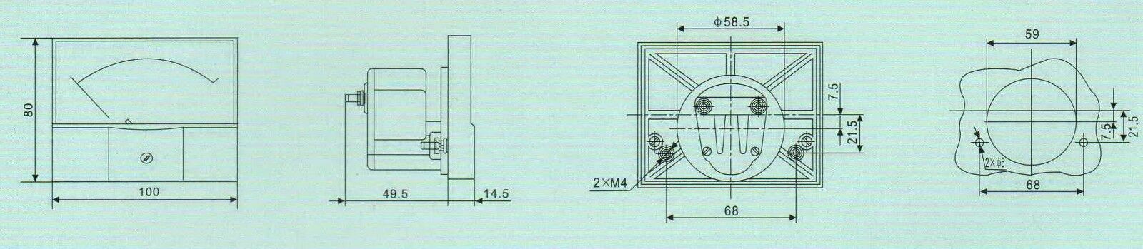 1PC DC 0- 50uA  Analog Ammeter Panel AMP Current Meter 80x100MM directly Connect