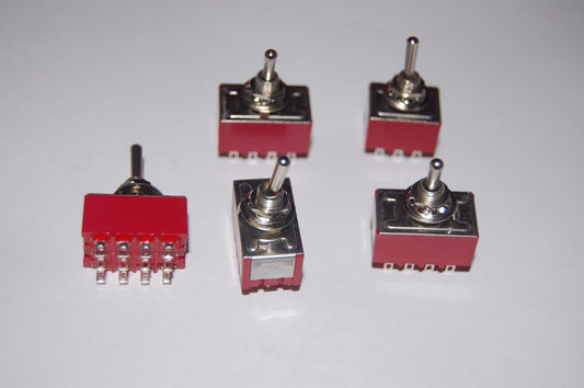 5PCS 12 Pin Miniature Toggle Switches 2 Position ON-ON Latching Maintained