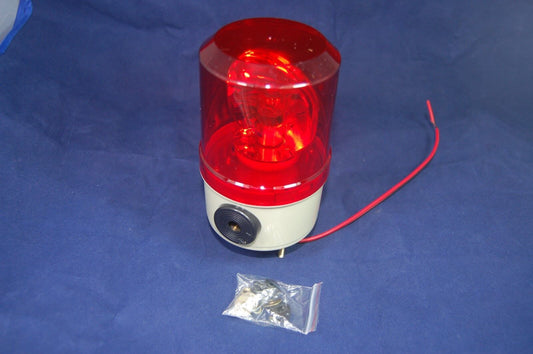 1pc  Bulb Revolving Warning light Φ80mm 90-130RPM RED 110V AC  IP45 With Buzzer