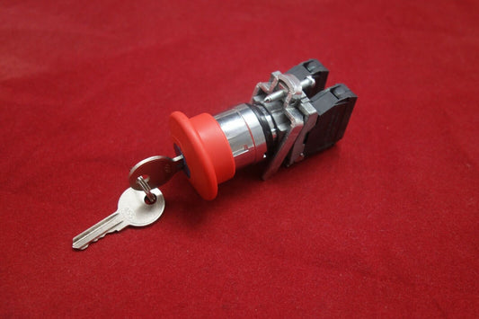 1PC Mushroom Key release Emergency switching off pushbutton Fits XB4BS145 1NO/NC