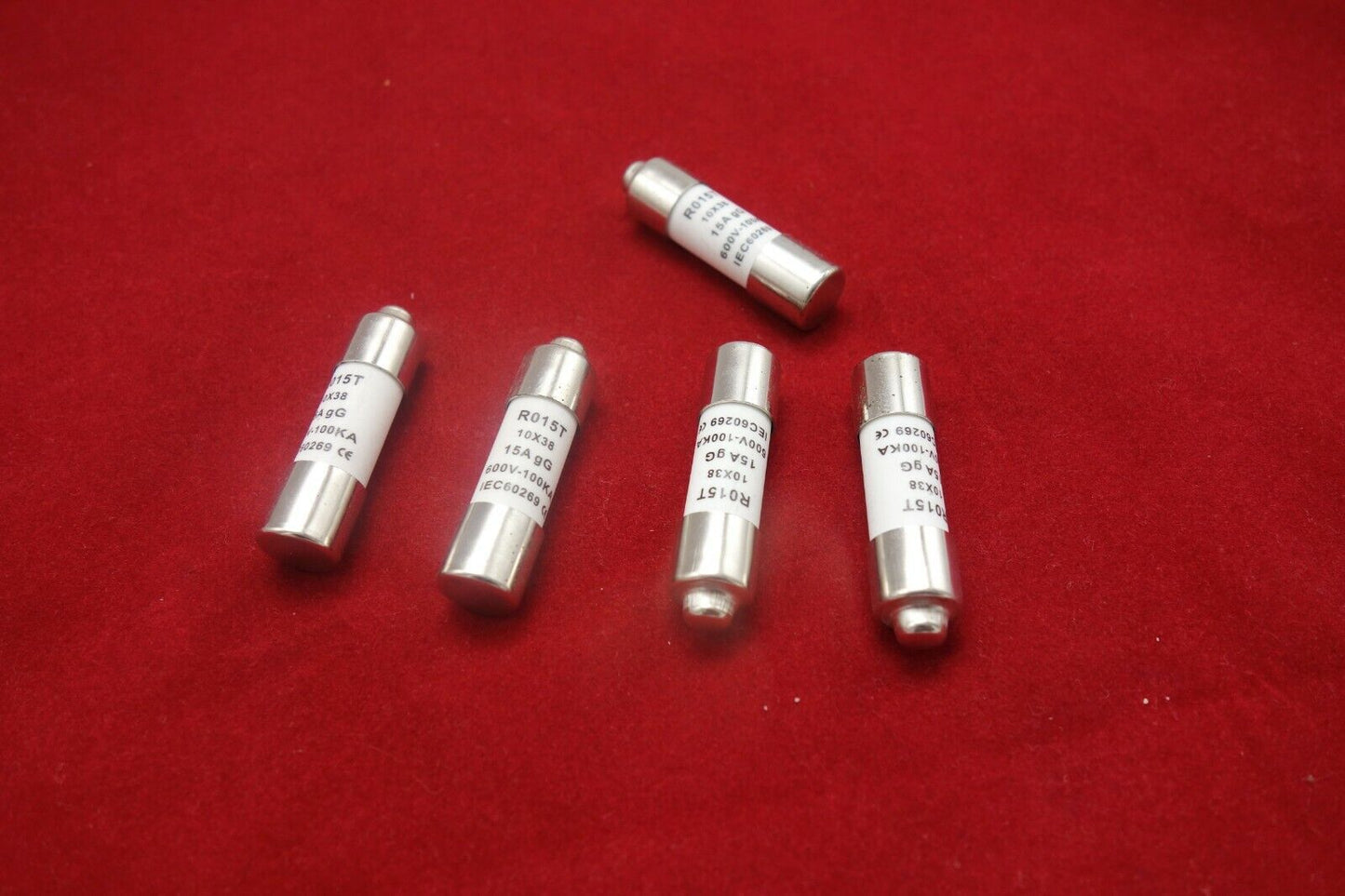 5Pcs RO15T ATQR 600V 15A 10 x 38mm Ceramic Cylindrical Fuse Links gG