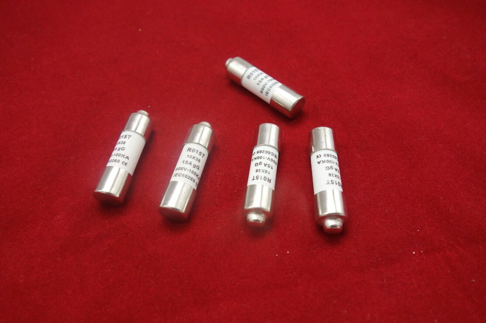 5Pcs RO15T ATQR 600V 15A 10 x 38mm Ceramic Cylindrical Fuse Links gG