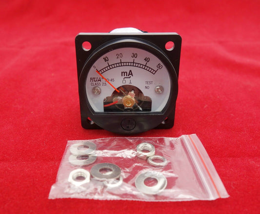 1PC AC 0-50MA Analog Ammeter Panel AMP Current Meter SO45 Cutout 45mm