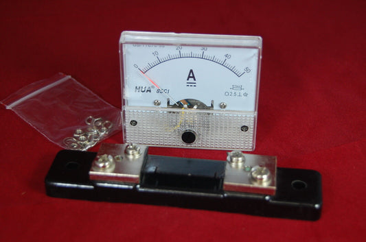 1PC DC 50A Analog Ammeter Panel Current Meter 85C1 0-50A DC WITH Shunt
