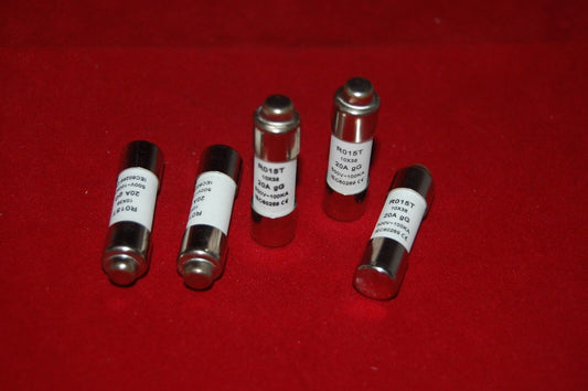 5Pcs  ATQR 20A 10 x 38mm Ceramic Cylindrical Fuse Links gG RO15T Time delay