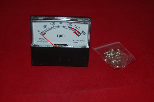 1PC 0-1800 Rpm Panel meter Size 60*70mm 190V DC Class 2.5 F.S 1mA