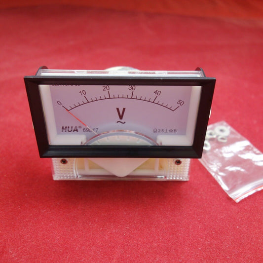 1PC AC 0-50V Analog VOLTMETER Voltage Meter 69L17 69L9 direct connect