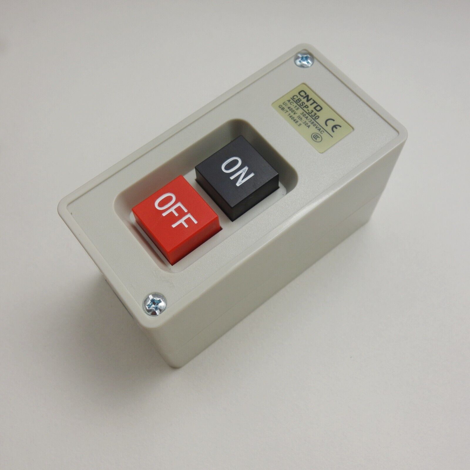 1PC 3 PHASES 3.7KW 30A ON/OFF Self-Locking POWER PUSHBUTTON SWITCH Fits TBSP330