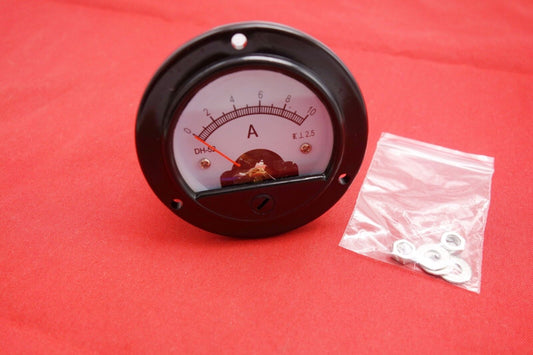 DC 0-10A Round Analog Ammeter Panel Current Dia. 66.4mm 10A DH52 direct connect